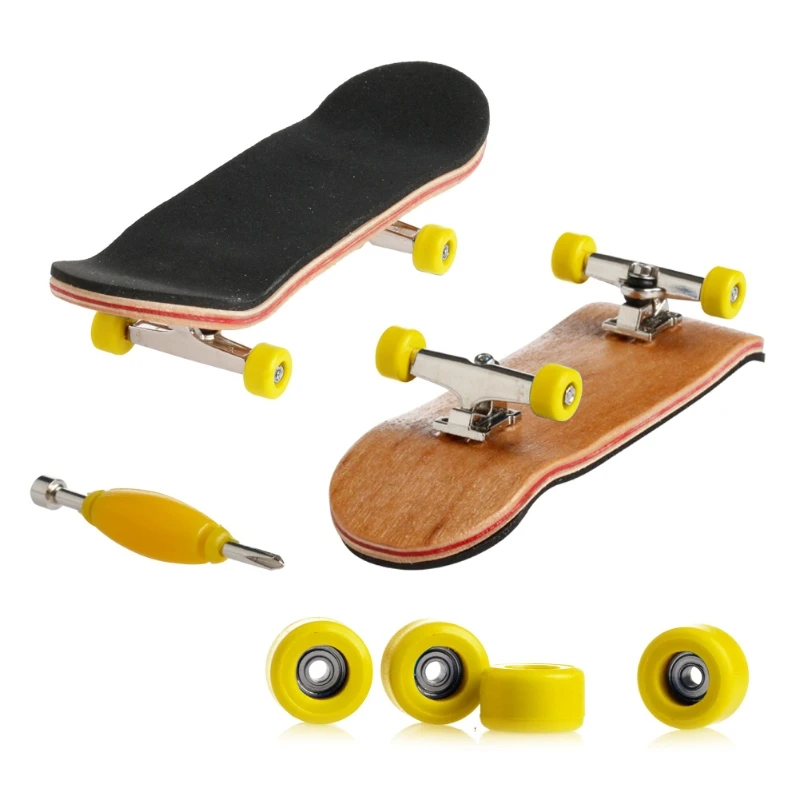 

1Set Wooden Deck Fingerboard Skateboard Sport Games Kids Gift Maple Wood Set New R9JD