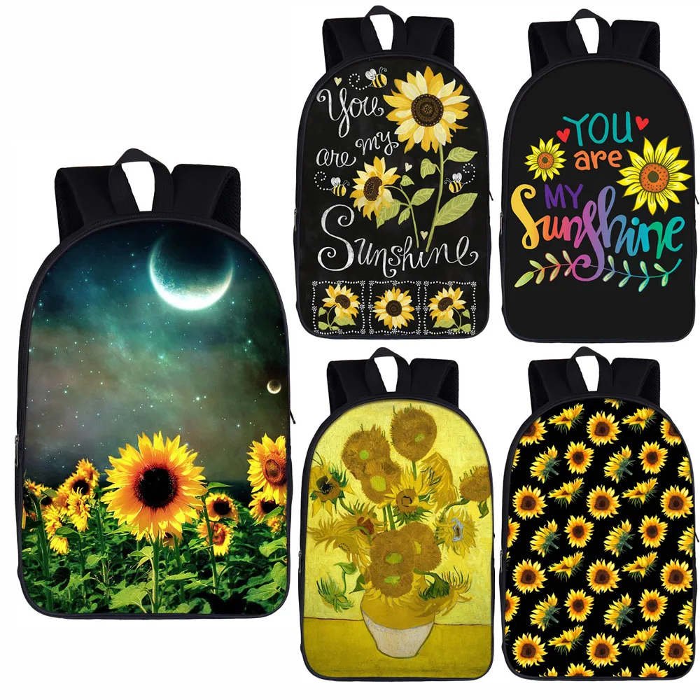 Рюкзак с подсолнухами galaxy moon Модный женский и мужской рюкзак детские школьные