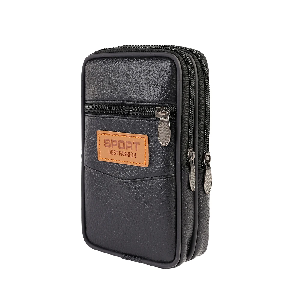

Multi-function PU Belt Pack for Men Outdoor Sports Phone Purse Fanny Waist Bags Travel Purse Phone Pouch Pocket