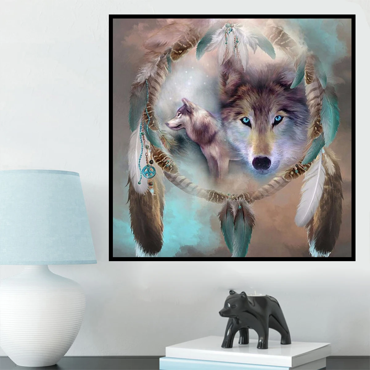 

5D Diy Diamond Painting Wolf Cross Stitch Rhinestone Mosaic Portrait Diamond Embroidery Painting Kit Home Decoration