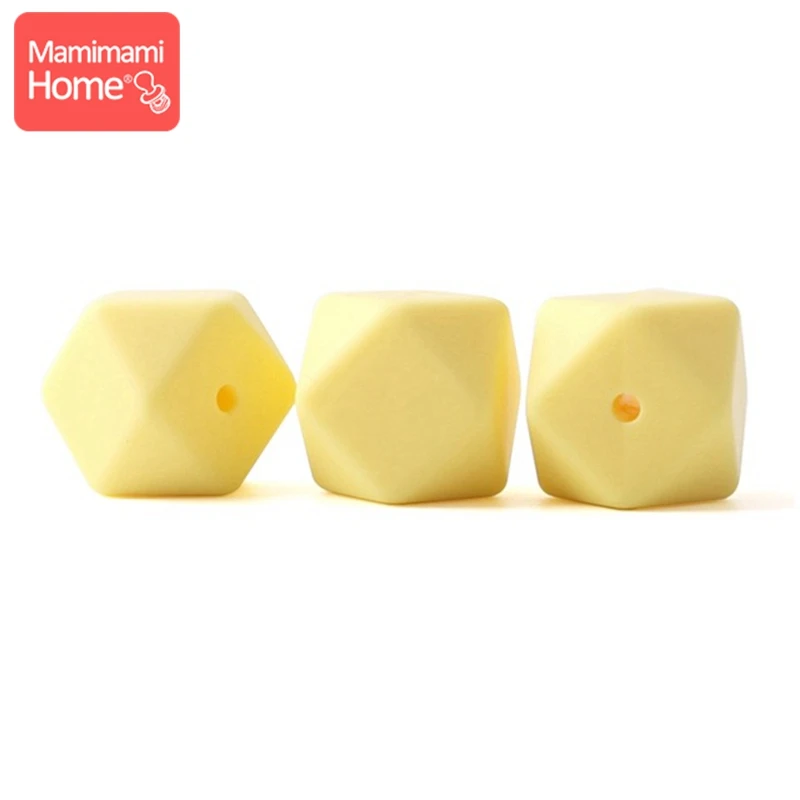 Candy Yellow Mamihome 5 шт. Детские Прорезыватели для кормления 17 мм силиконовая восьмиугольная бусина может жевать DIY Ювелирные изделия игрушки для коляски Аксессуары для кормления Детские трофеи - Цвет: Candy Yellow