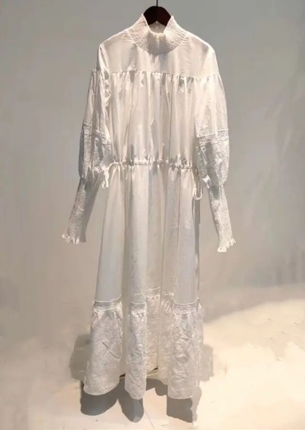 

Whtie Black Long Dress Top Quality Women Fashion Lantern SLeeve Elegant Celebrity Party Dresses