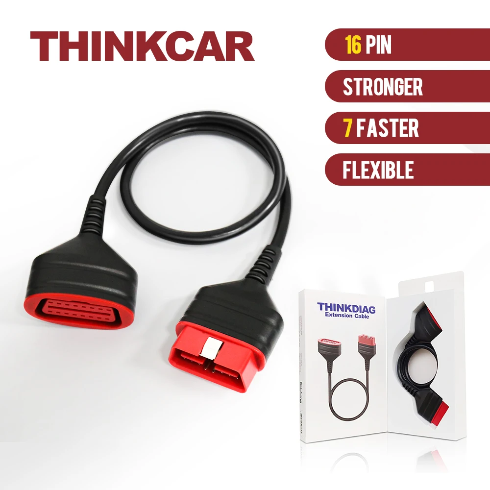 

Original ThinkDiag OBD2 Male to Female Extension Cable for Easydiag 3.0/Mdiag/Golo Stronger Faster Main Extended Connector 16Pin