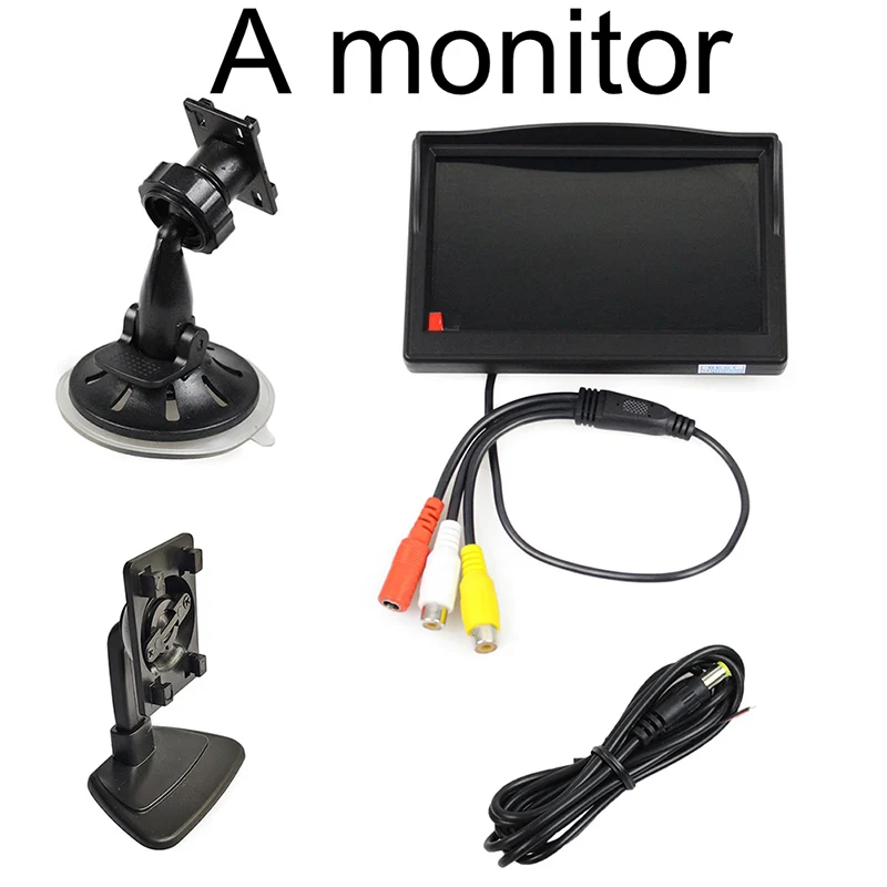 DIYKIT 5 дюймов Автомобильный монитор TFT ЖК-дисплей " HD цифровой 16:9 800*480 Экран 2 Way видео Вход для заднего вида Камера DVD/VCD/ - Цвет: A monitor