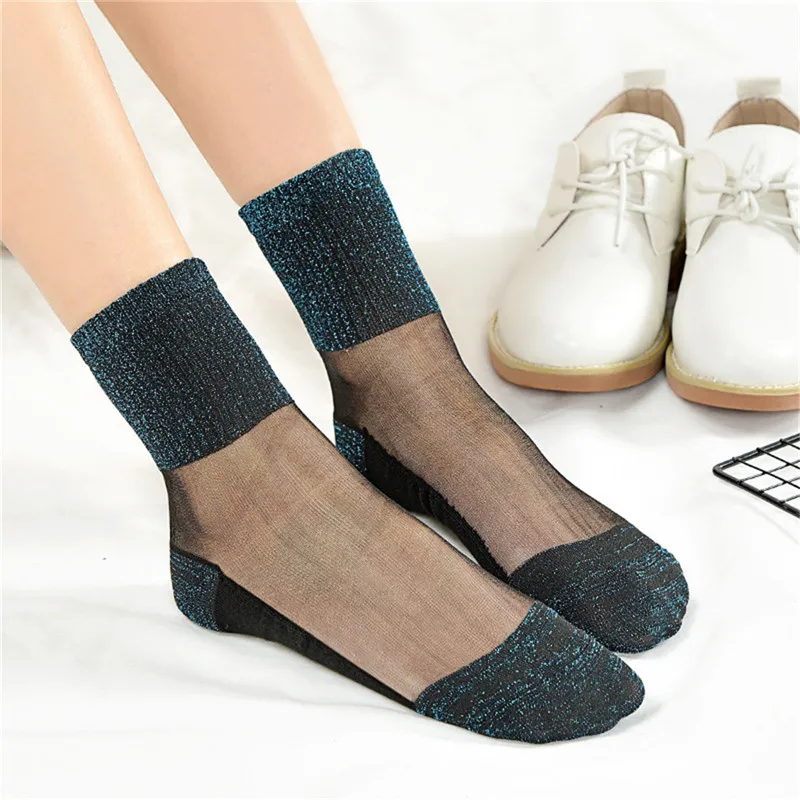 Сексуальные кружевные сетчатые ажурные носки прозрачные эластичные забавные до