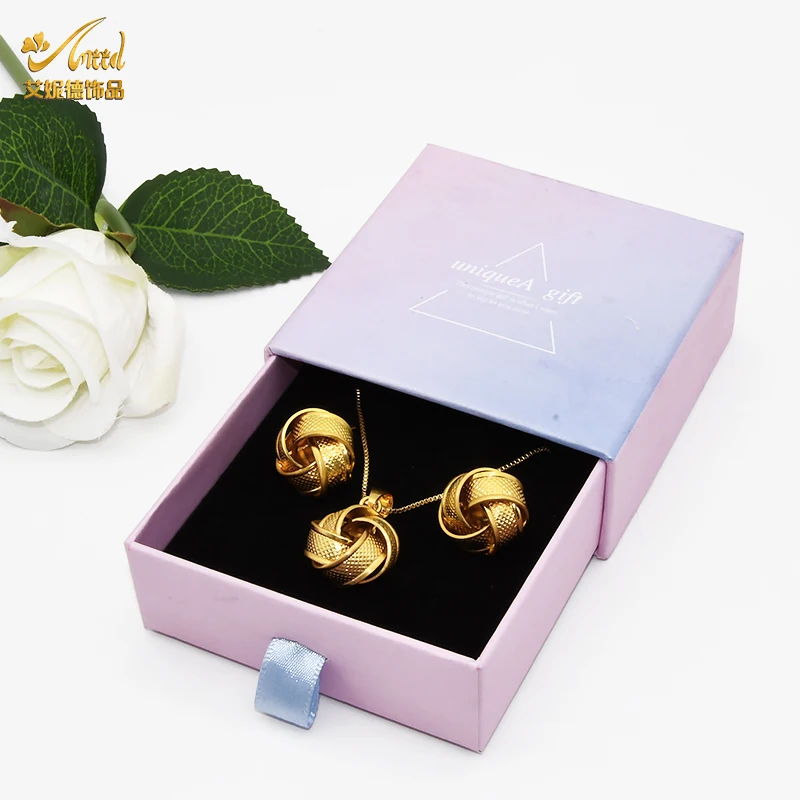 

Jewelry Gift Box Pull Out Plated Flannelette Storage Ring Organizer Packaging Necklace Earrings Bracelet Jeweler Sets Display