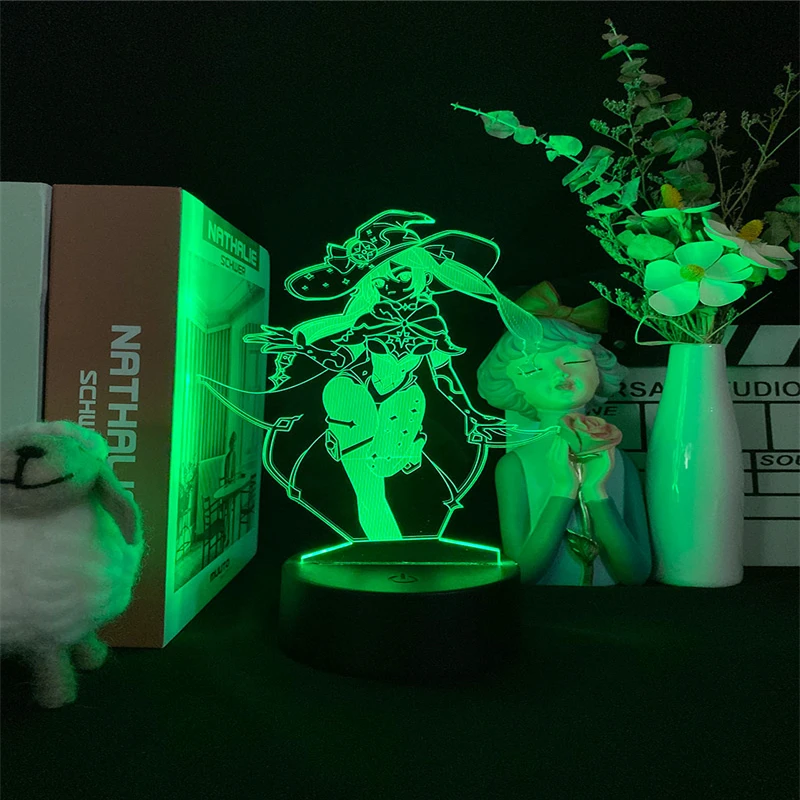 

Genshin Impact Mona Acrylic 3d Lamp Anime RGB Night Light Birthday Cool Gift Game Led Table Lamp Colorful Boy Bedroom Decoration