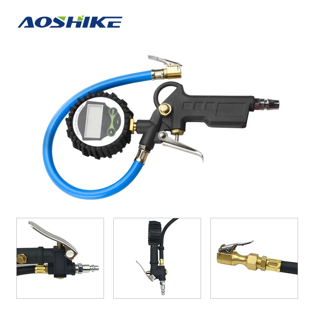 Автомобильный манометр AOSHIKE 220psi измеритель давления в шинах с ручкой и