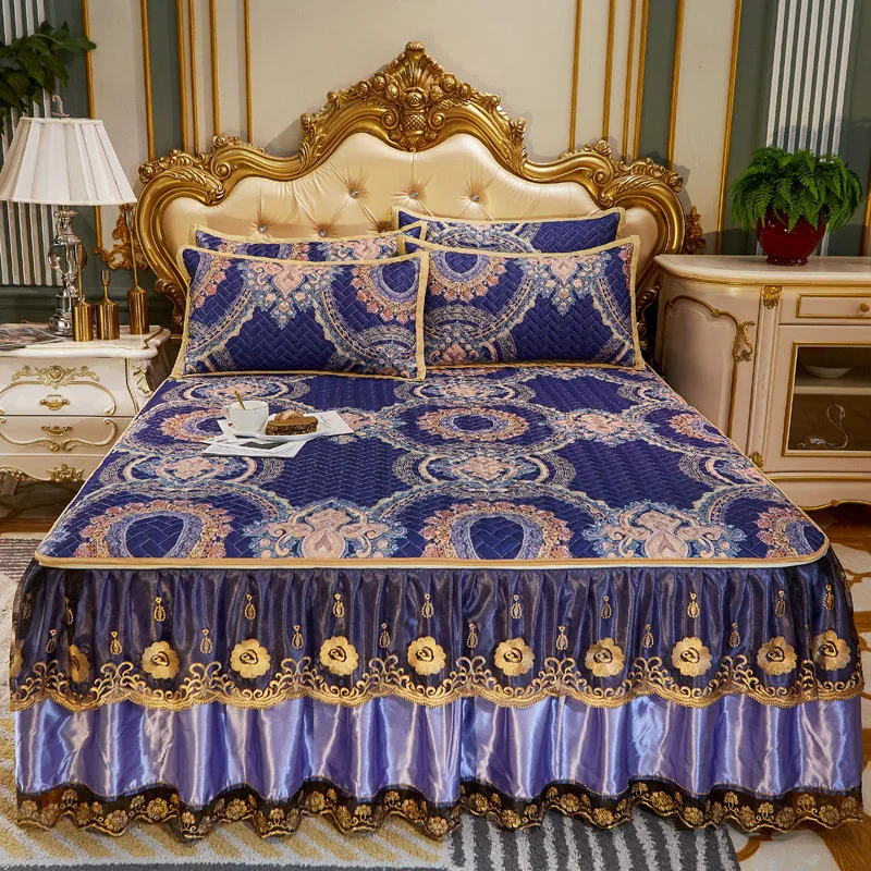 2020 новые продукты ледяной шелк жаккардовый стеганый коврик постельное белье