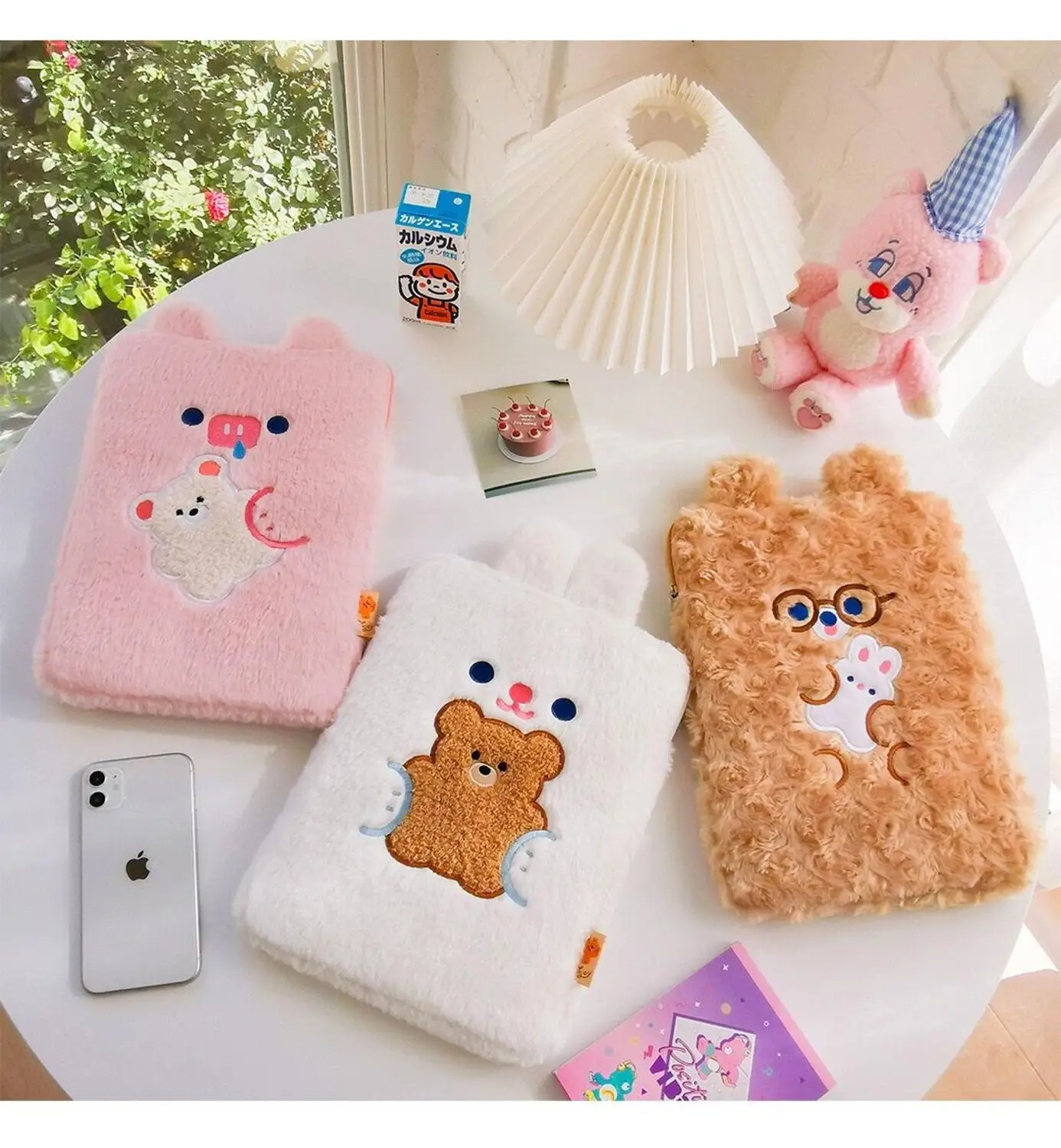 Bentoy Milkjoy с медведем из мультфильма Сумки натуральной кожи 10 5 11 дюймов Mac ipad чехол