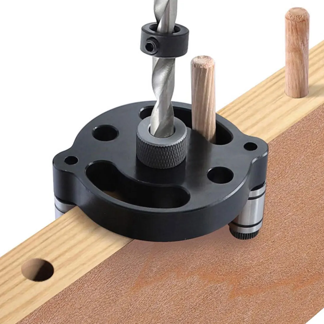 

Woodworking pocket hole fixture 2/3/4/5/6/8/10 mm self-centering vertical positioning pin fixture drilling guide locator drillin