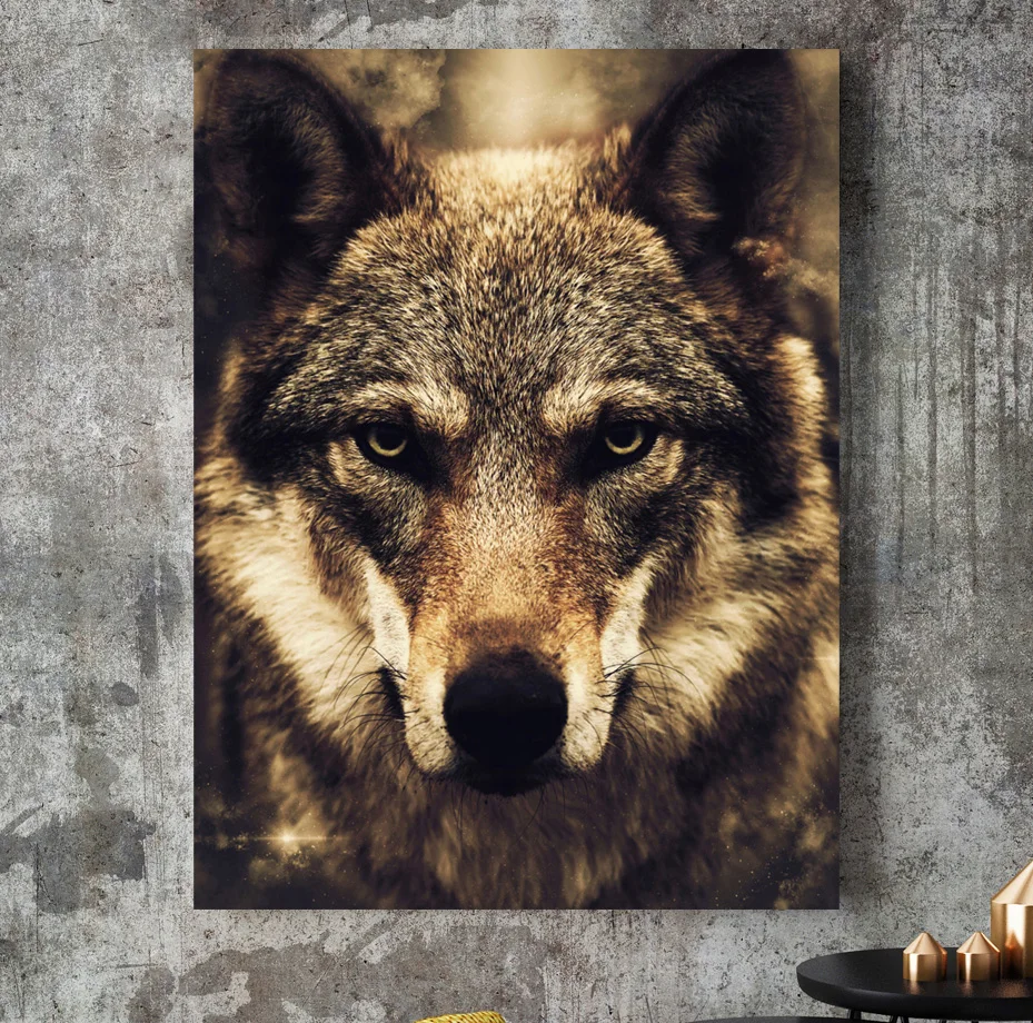 Настенная картина с акварелью волк Лев Орлан слон настенные картины на холсте в