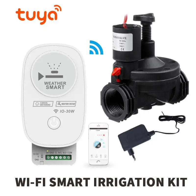 

Tuya WiFi Smart Garden Irrigation Controller APP Automatic Watering Timer Multi-valves Controll Work with Alexa Google Home