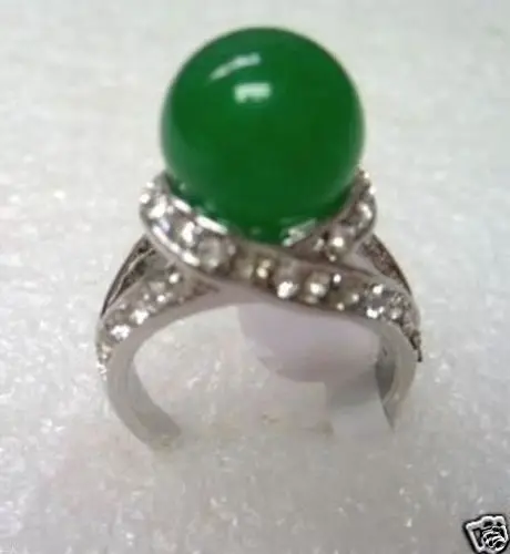 JEWELRY ROUND GREEN JADE RING(7 8 9 10 SIZE) a 5.23|Кольца| |