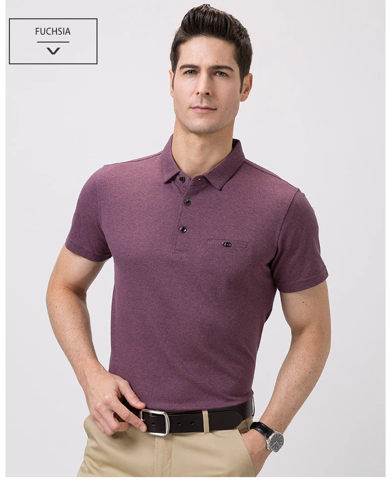 

Middle-aged men's short-sleeved T-shirt summer loose Paul polo shirt lapel logo embroidery trend business dad half-sleeved shirt
