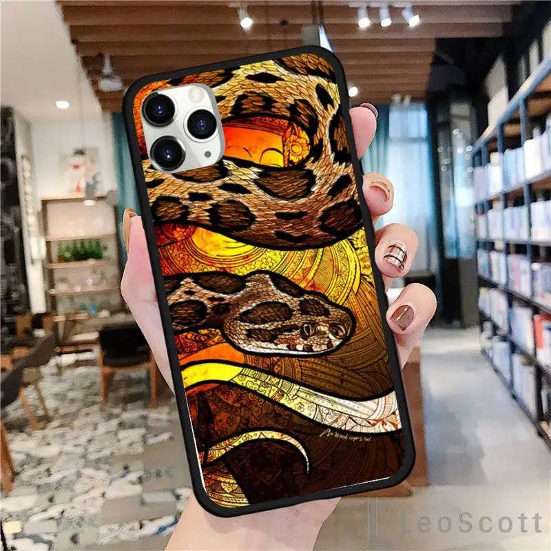 

Color art artistic painting snake Phone Case For iphone 8 11 12 Redmi note 8 9 s huawei p 30 pro lite plus cover shell funda