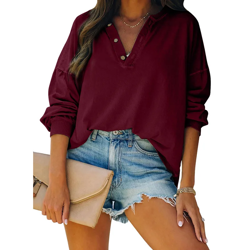 

2021 New Winter Spring Fashion High Quality Ladies Sweatshirt Tops Loose Solid Color Women Hoodies Leisure Female Pullovers