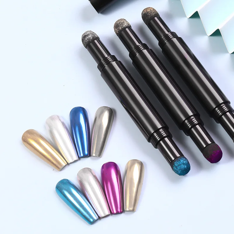 

MiFanXi Double-end Two Color Nail Powder Cushion Pen Nail Art Glitter Muticolor Chrome Powder Decorations