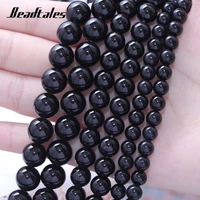 natural stone black agate beads round aaa loose beads for needlework jewelry diy making bracelet accessories 6810mm