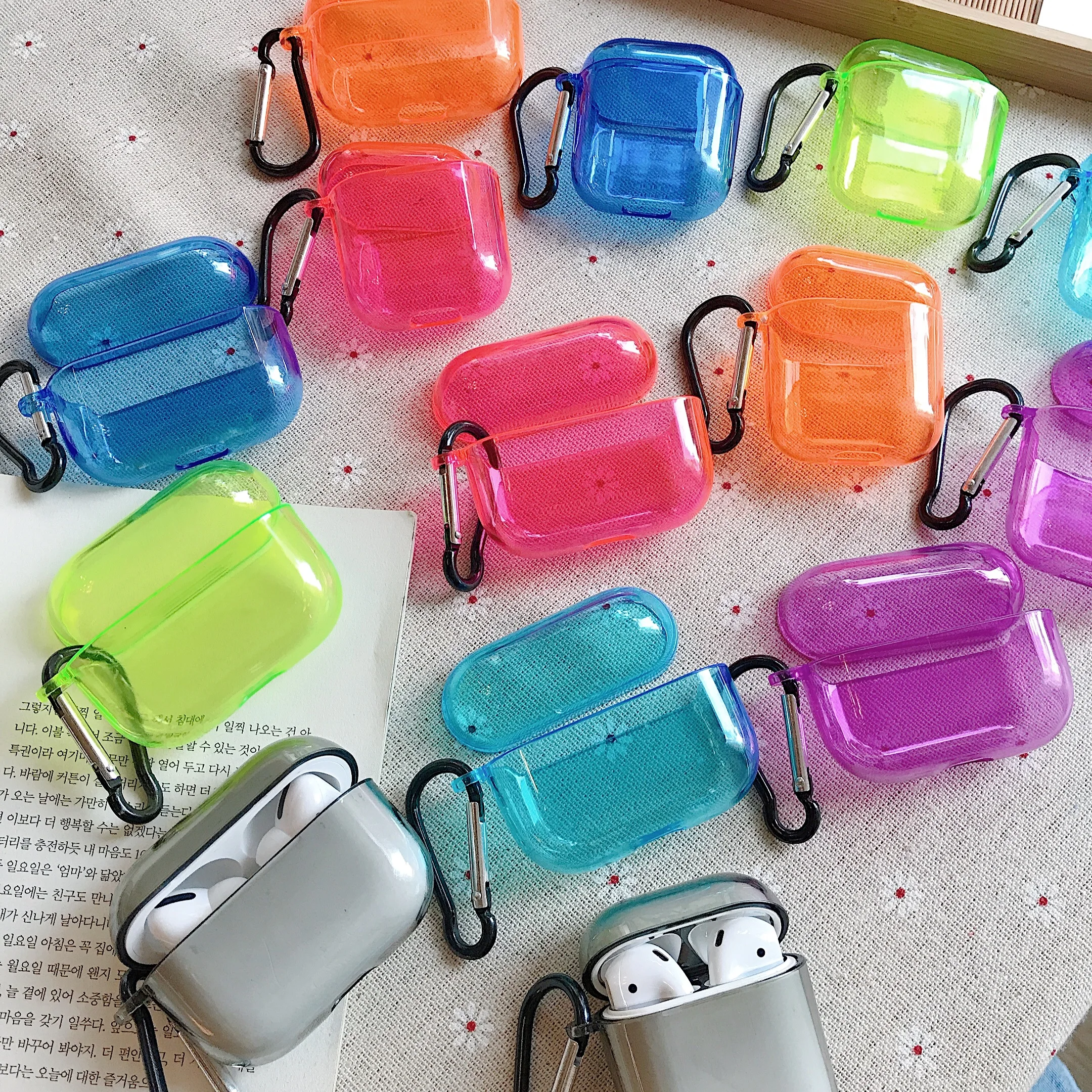 2/5 шт. прозрачный чехол для airpods симпатичный защитный 2 с заглушкой наушников