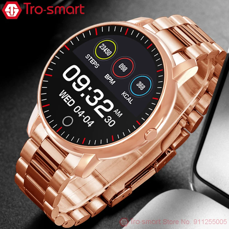 Мужские и женские умные часы из нержавеющей стали под розовое золото|Смарт-часы| |