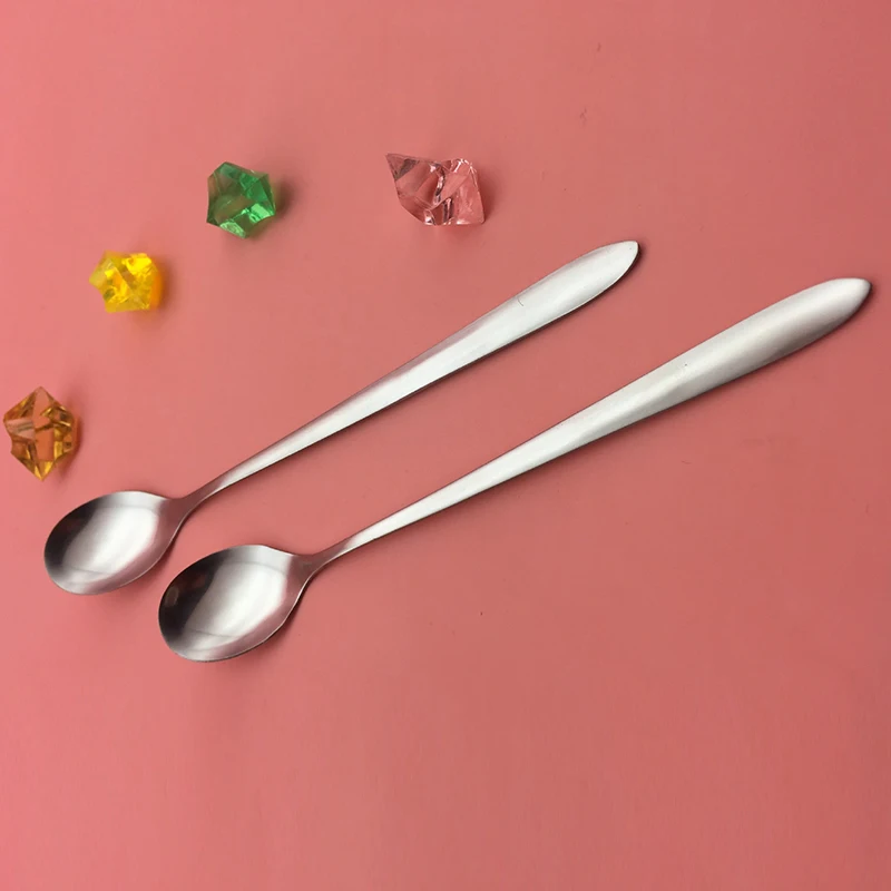 2 шт./комплект длинной ручкой Нержавеющая сталь смешивания ложка для мороженого