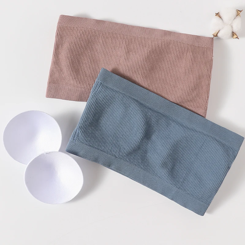 

Invisible Bra Women's Tube Top Female Cropped Chest Sexy Seamless Crop Bustier Intimates Bandeau Strapless Bra Top Underwear