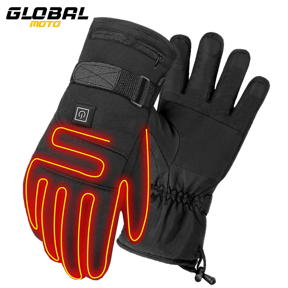 

Heated Motorcycle Gloves Waterproof Guantes Moto Touch Screen Usb Battery Powered Motorbike Racing Riding Gloves Winter Guantes