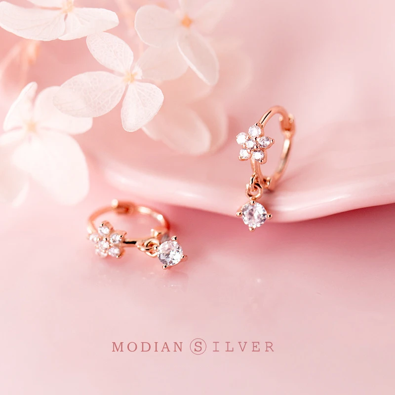 Modian 925 Стерлинговое Серебро ослепительный циркон AAA цветущая искусственная