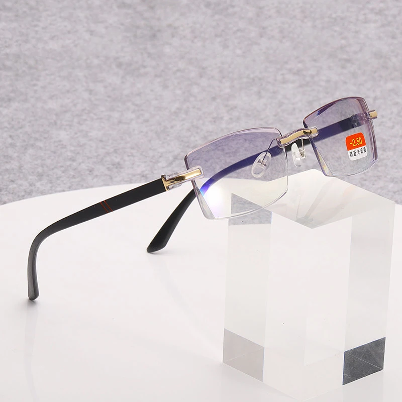 

Finished Myopia Glasses Frameless Myopic Eyewear Anti Blue Light TR90 Eyeglasses Shortsighted -1.0 1.5 2.0 2.5 3.0 3.5 4.0