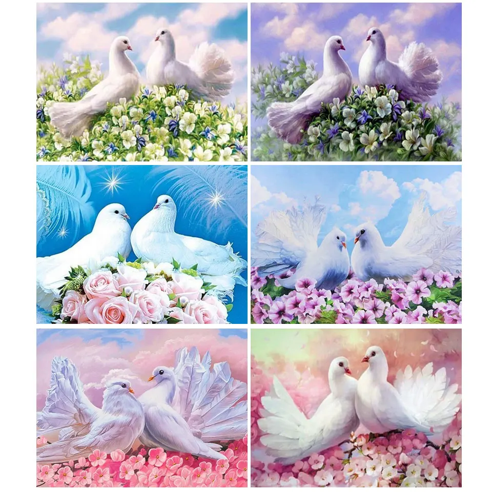 

DIY 5D Diamond Painting Animals Pigeon Cross Stitch Full Drill Diamond Embroidery Mosaic Art Picture of Rhinestones Decor Gift