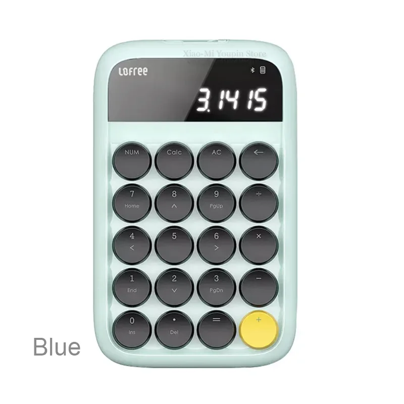 Blue Xiaomi Mijia Lofree цифровой калькулятор Bluetooth беспроводная клавиатура 20 клавиш клавиатура перезаряжаемые брелки для Windows/iOS/Android - Цвет: Blue