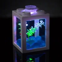 mini plastic fish tank portable desktop aquaponic aquarium betta bowl with water filtration quiet air pump for decor