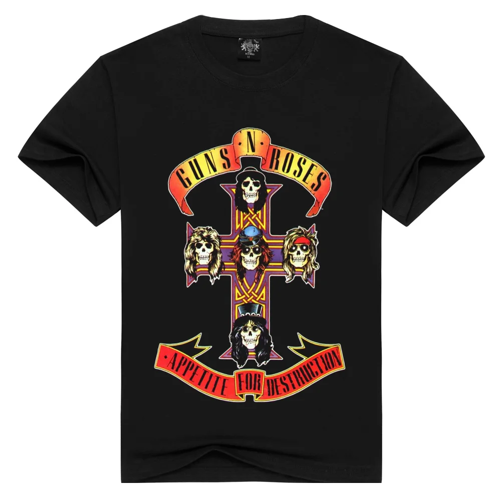 Мужская/женская футболка модные модели оружия летние топы футболки GnR Rock Мужская
