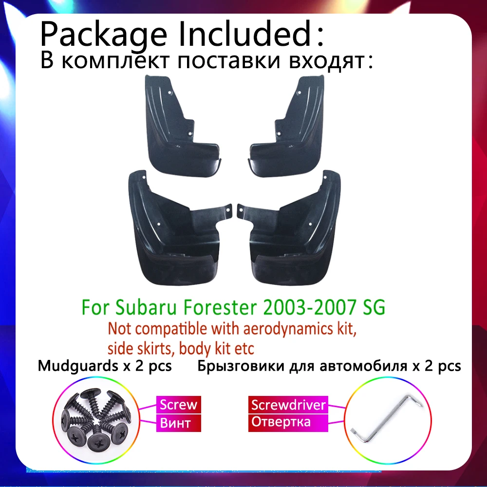Фото Брызговик на крыло для Subaru Forester SG 2003 ~ 2007 2004 2005 2006, автомобильные брызговики 2-го поколения, автомобильные аксессуары, наклейки №3