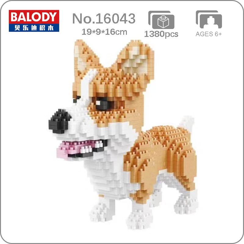 

Balody Animal Dog Pet World Welsh Corgi 3D Model Building Blocks Set DIY Mini Diamond Bricks Toy for Boys Children Gifts 1380pcs