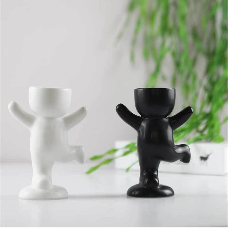 Милый гуманоид цветок концевая кабельная муфта ваза ящик для комнатных растений