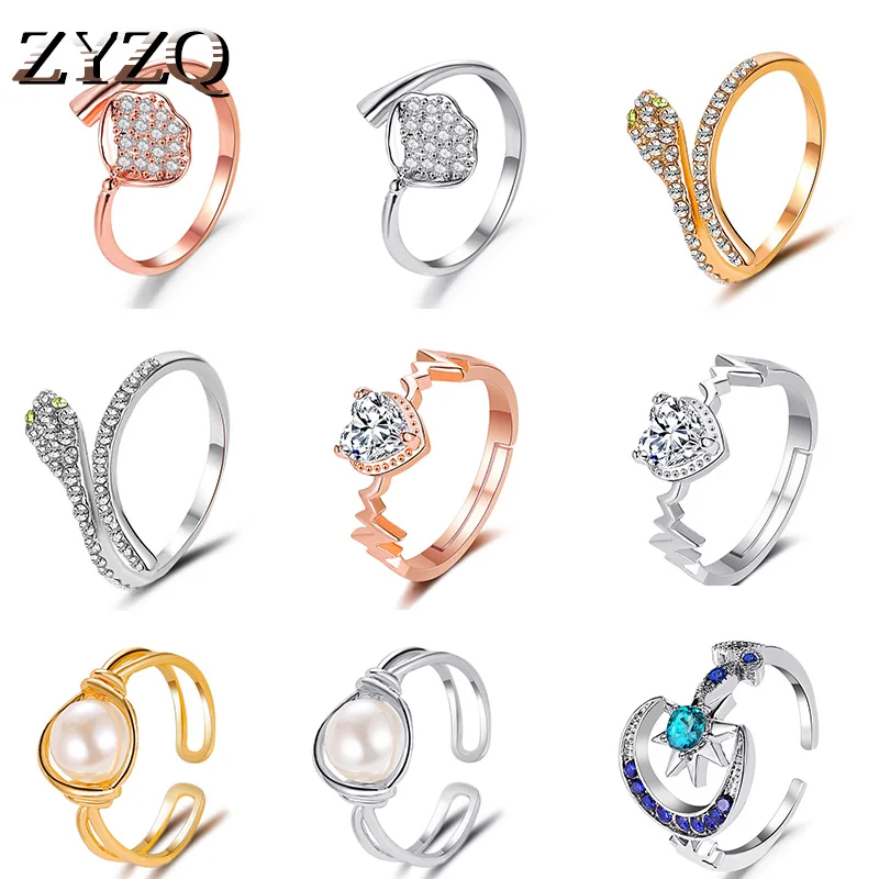 ZYZQ темпераментное циркониевое кольцо в форме сердца креативное ECG Love женское