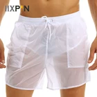 Купальник мужской с подкладкой, пикантный купальный шорты для пляжа, воздухопроницаемый, водонепроницаемый, для дома, для серфинга, Прозрачные Боксеры