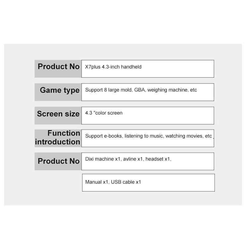X7 Handheld Game Console 4.3inch Nostalgic 8G Double-rocker Classic 6000 Games GBA NES Retro Mini Video Consoles | Электроника