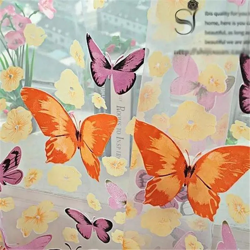 Butterfly Tulle Curtain Home Decoration for Flat Window Color Printing Rural Style Perspective Screen 204* 95cm | Дом и сад