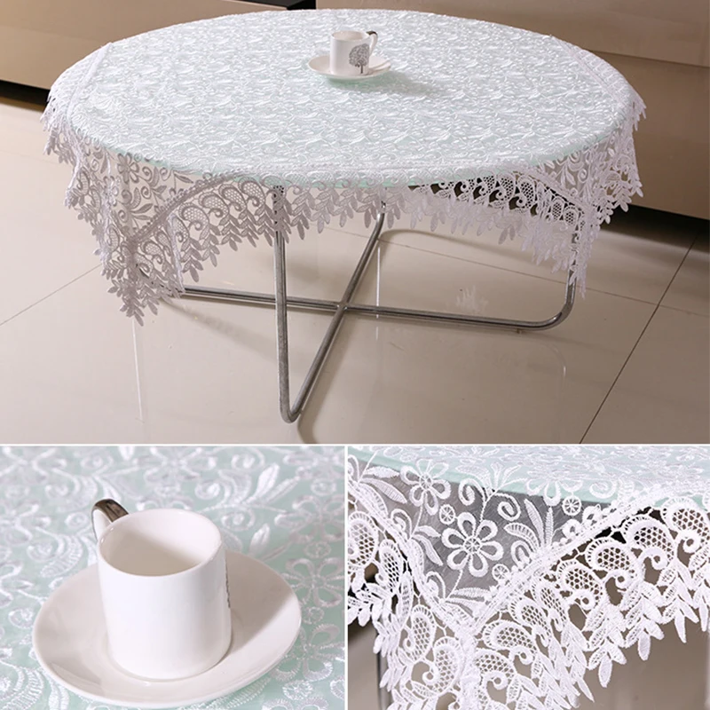Скатерть с вышивкой в Европейском стиле кружевная прямоугольная круглая