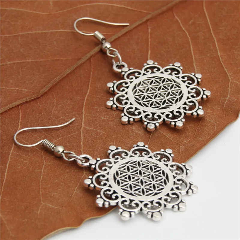 1 пара подвески для йоги серьги в поисках этнического религиозного цветка