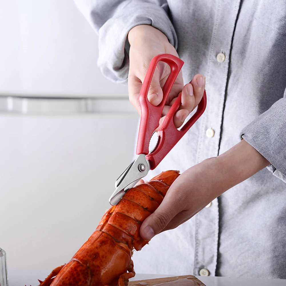 

Stainless Steel Scissors New Lobster Fish Shrimp Crab Seafood Scissors Shears Snip Shells Kitchen Tool