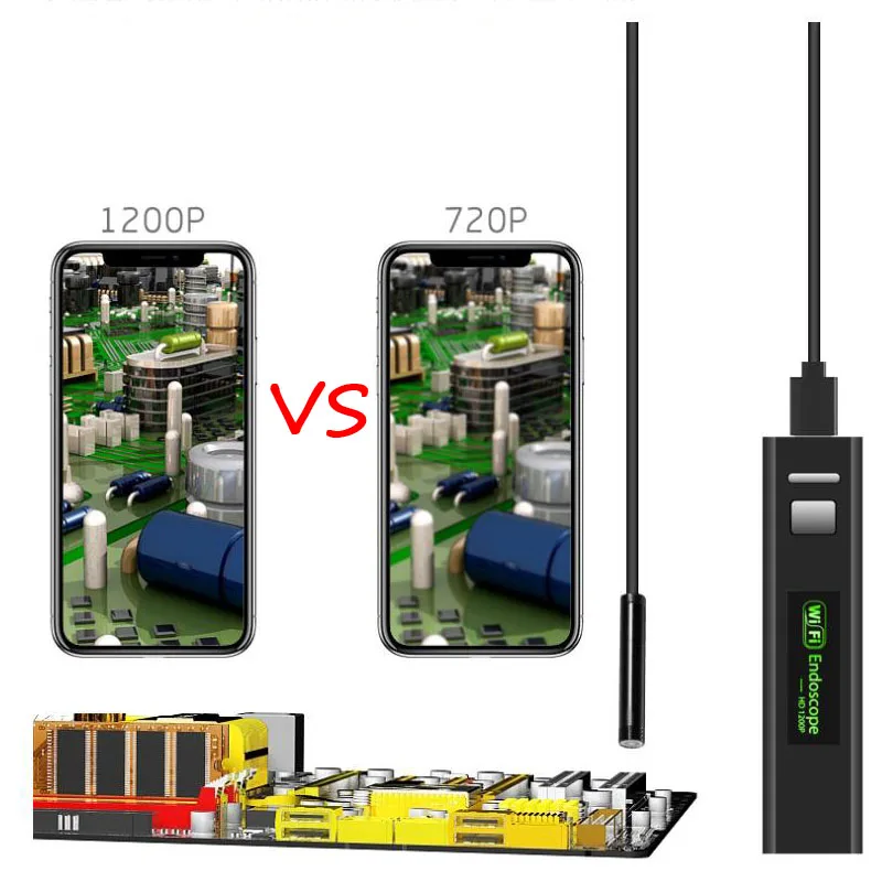 WiFi эндоскоп камера обнаружения 5,0 MP 1200P HD эндоскоп камера 8 мм водонепроницаемый жесткий кабель трубчатая камера-змея для IOS Android PC