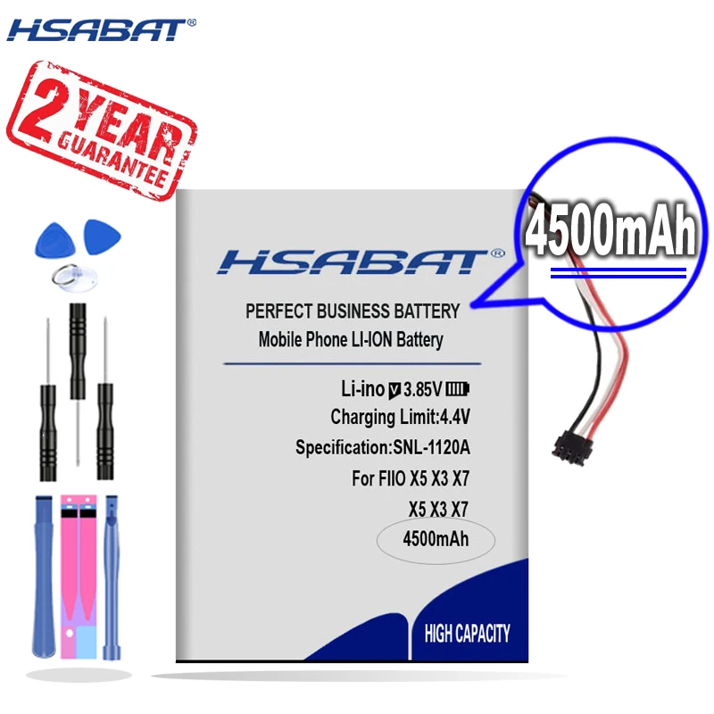 Новое поступление [HSABAT] 4500 мАч Сменный аккумулятор для FIIO X5 X3 X1 X7 I II Player Speaker |