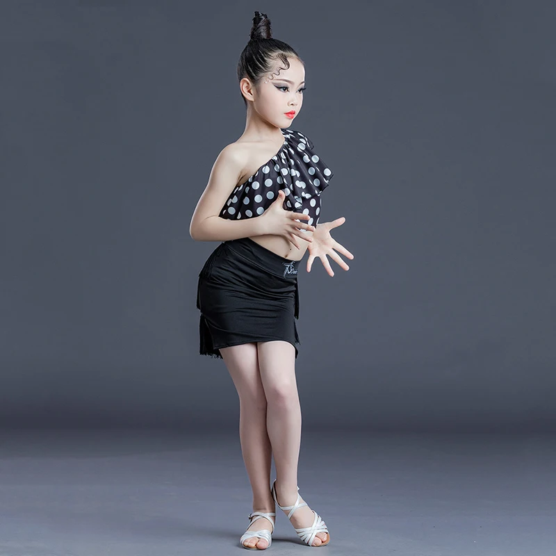 Юбка для латинских танцев с бахромой в горошек девочек BL5831 | Тематическая одежда