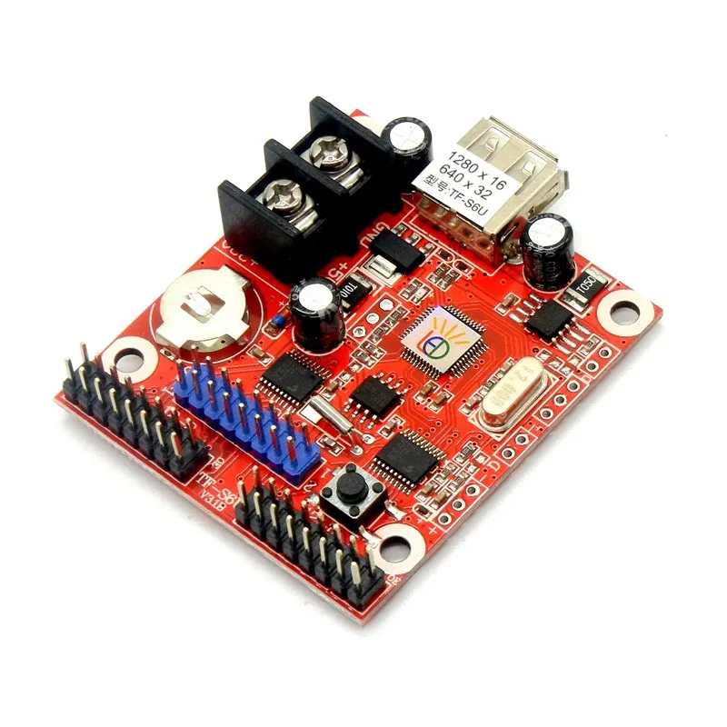 TF-S6U USB Port Led Control Card Single Double Color 640*32 Pixels P10 Display Module Text Sign Board Controller Free Ship | Лампы и