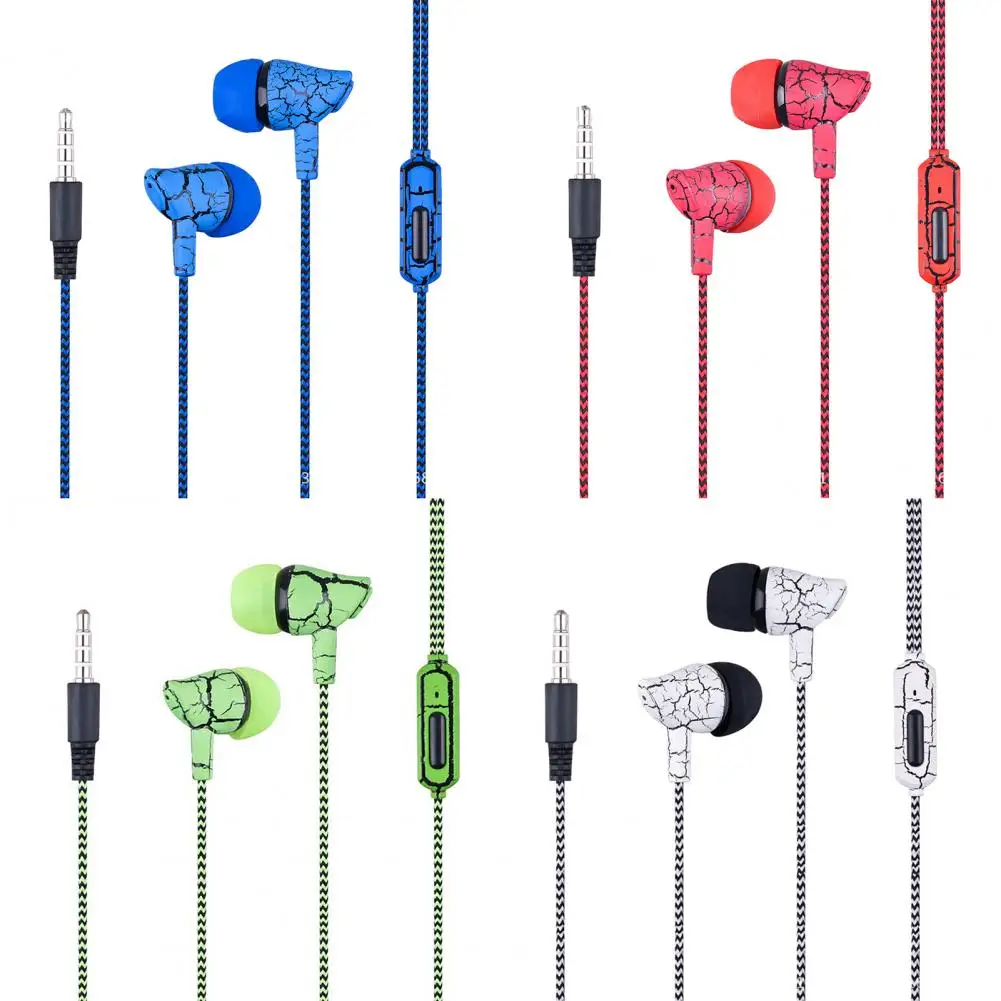 

Earphone Wired Stereo Mini In-ear Crack Pattern Earpiece for Fitness