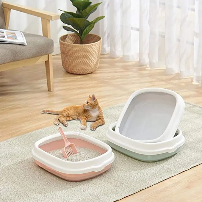 

Pet Toilet Bed Pan Cat Litter Box Cat Dog Tray With Shovel Supply Teddy Anti-Splash Dog Toilet Home Plastic Sandbox, Blue